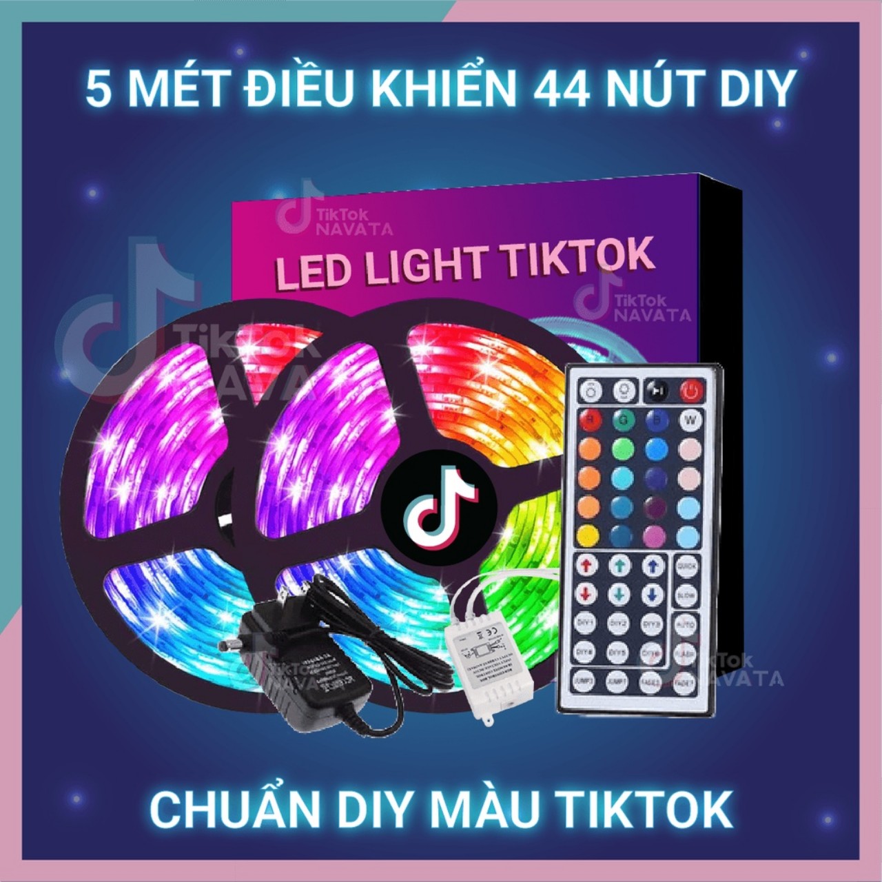 Đèn led tiktok 5M mix đổi màu RGB Quay video cuốn hút Triệu view Đèn trang trí phòng ngủ bàn làm việc