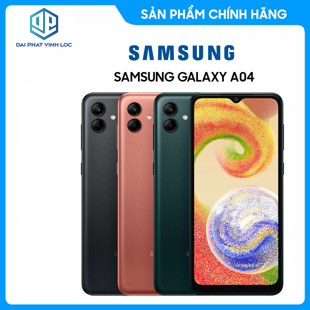 Điện thoại Samsung Galaxy A04 (3GB / 32GB) - Hàng chính hãng - Mới 100% Nguyên Seal - Pin Khủng 5000 mAh - Bảo Hành 12 Tháng