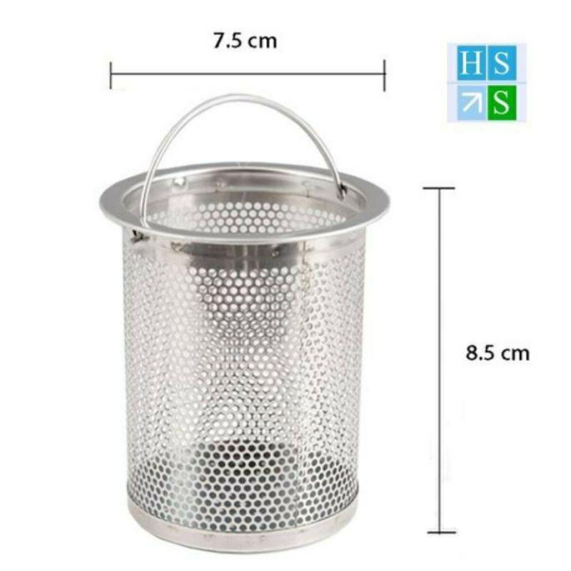 Giỏ lọc rác cho bồn rửa bát, rửa chén bằng inox 304 kèm nắp