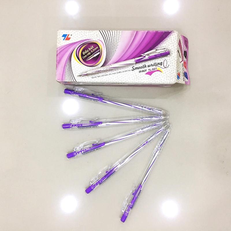 Hộp 20 Bút Bi 0.5 mm Thiên Long TL-027 - Mực Tím