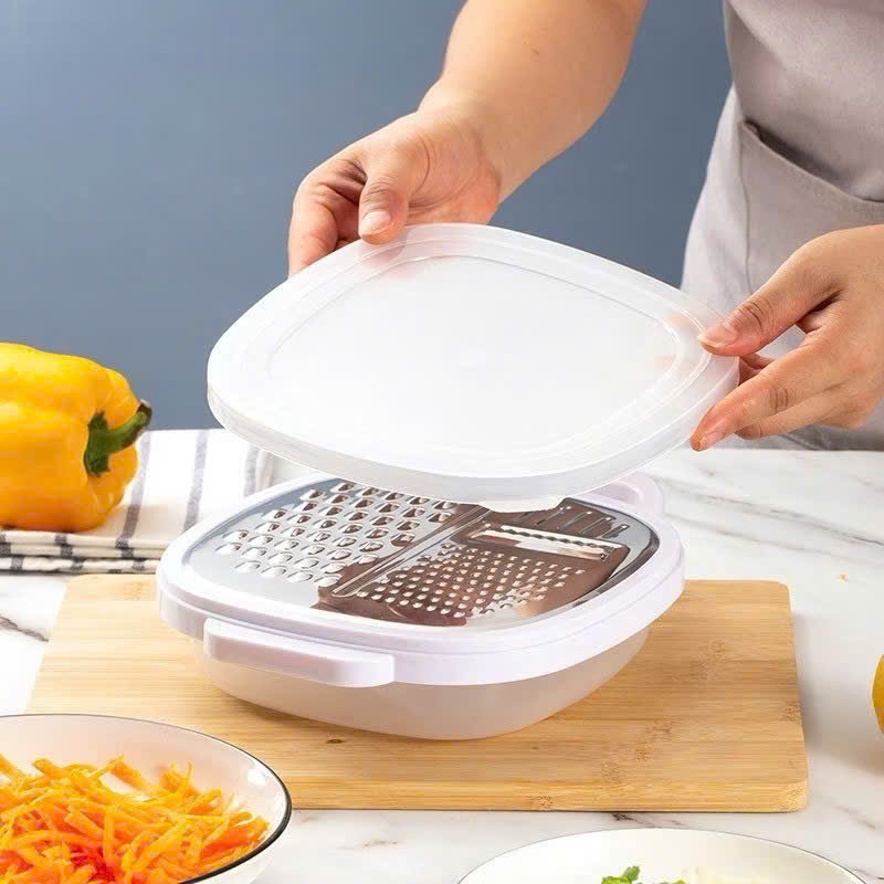 Bộ Dụng Cụ Nạo Rau Củ Đa Năng Có Hộp Đựng Tiện Lợi - Bàn Nạo, Dụng Cụ Bào Đa Năng - HÀNG CHÍNH HÃNG MINIIN