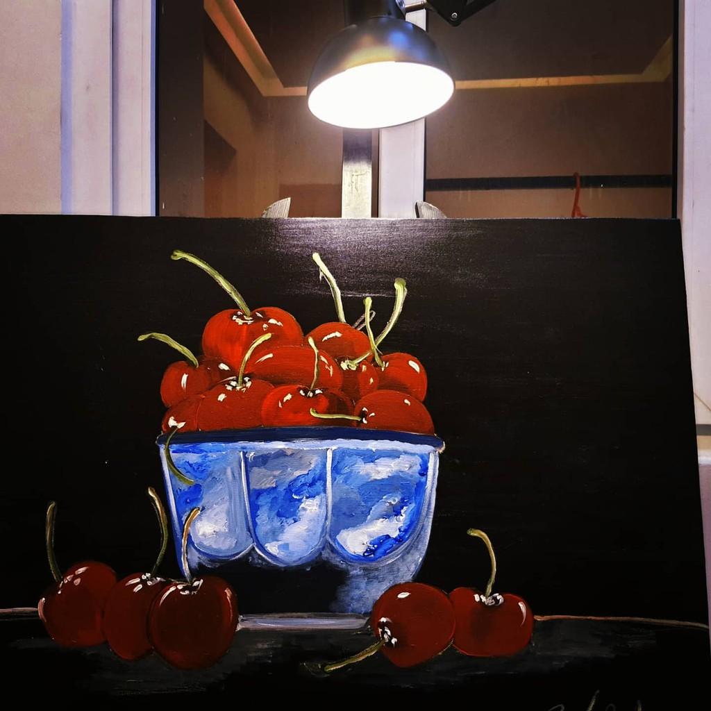 Tranh vẽ canvas Cherry