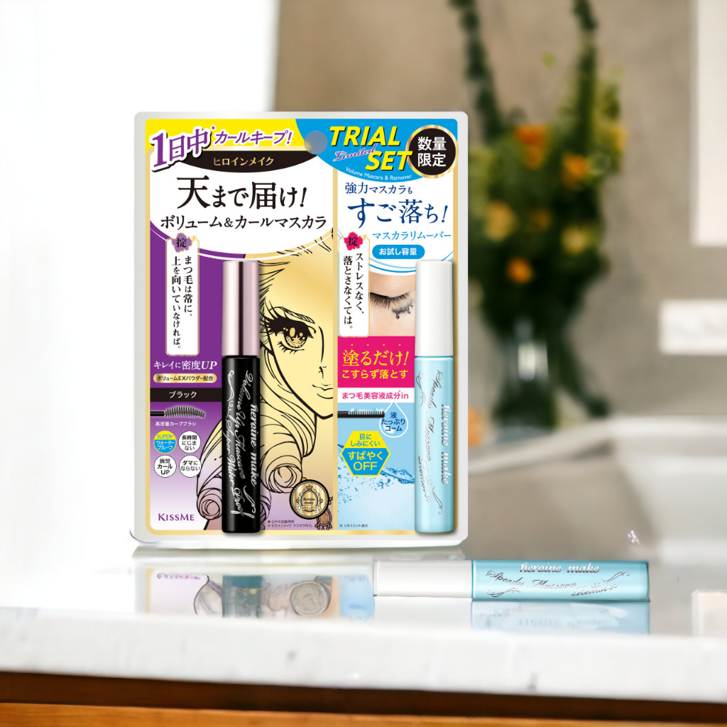 Combo Mascara Nâng Rậm Dày Mi Và Mascara Tẩy Trang Mi Kissme Heroine