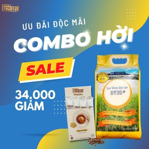 COMBO HỜI 2 SẢN PHẨM:  CÀ PHÊ SỮA HÒA TAN SIGNATURE PREMIUM VÀ GẠO ST25+