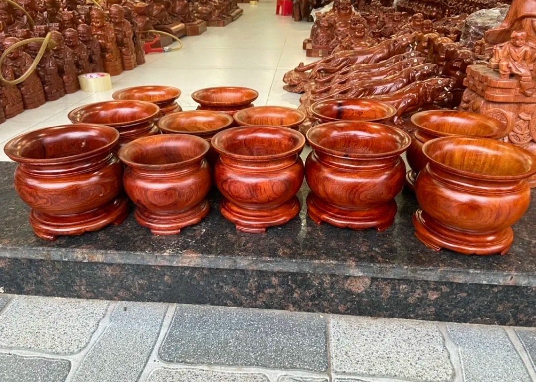 Bát nhang, lư hương gỗ hương cao cấp 16 CM