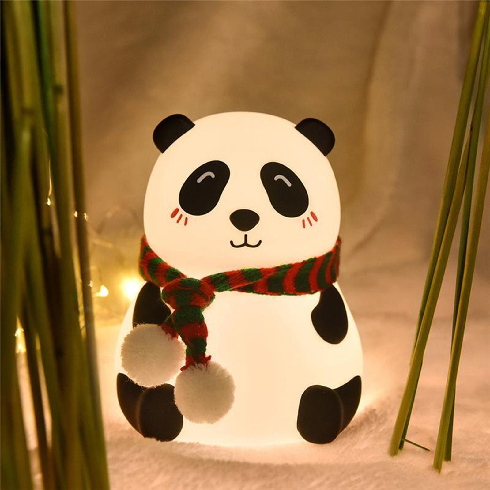Cute Panda Night Light for Kids,Toddler,Kawaii Animal Lamp,Silicone Nursery Baby Nightlight, Kids Bedroom Decrations,Color Changing,Valentines Gifts