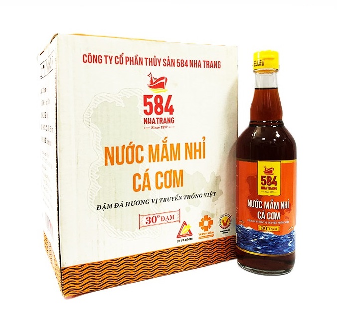 Nước Mắm 584 Nha Trang 30/35/40/60 Độ Đạm, Thùng 6 Chai Thủy Tinh 510ml