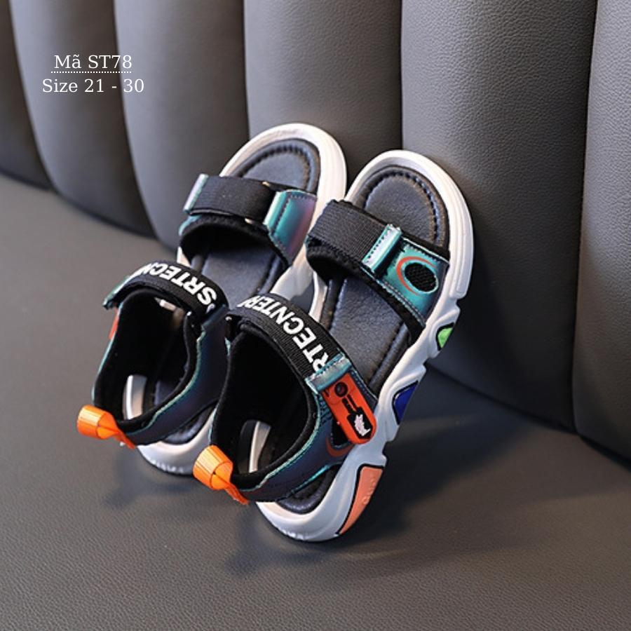Dép sandal quai hậu bé trai 1 - 5 tuổi quai hậu da mềm kiểu dáng thời trang đế chống trơn trượt phong cách Hàn ST78
