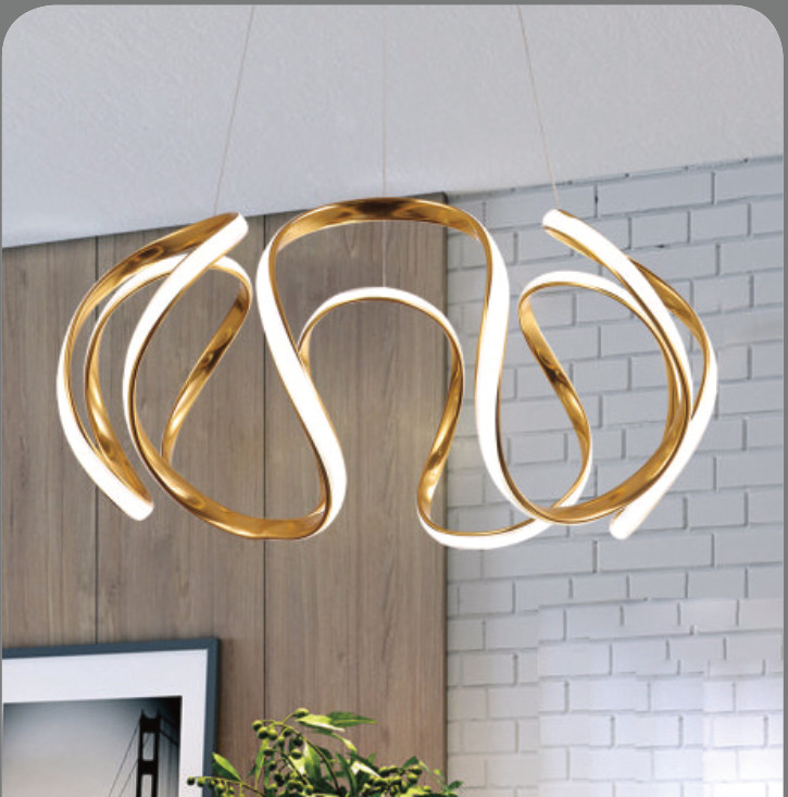 Đèn thả led hiện đại thiết kế uốn lượn độc đáo trang trí phòng khách, bàn ăn, nhà hàng, quán cafe DY3046