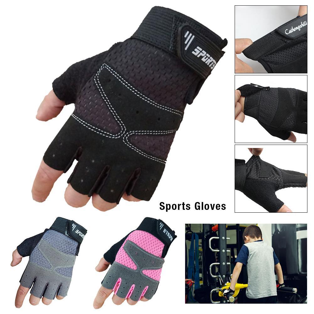 Găng tay mùa đông Phòng tập thể dục thể dục Găng tay Half Fing Color: Pink