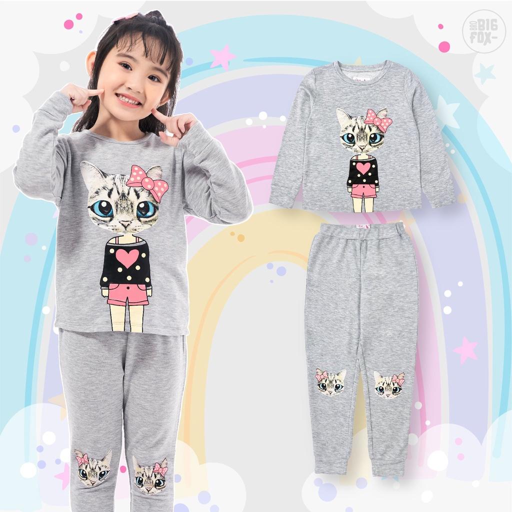 Bộ bé gái BIGFOX - MISS MEOW thu đông size đại, bộ dài tay cho bé phong cách Hàn Quốc in Cô Bé Mèo 10 - 38 kg