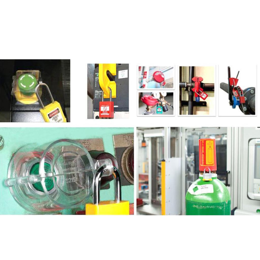 Stainless Steel Cable Safety Padlock Lockout Isolation Lock, 7 Color
