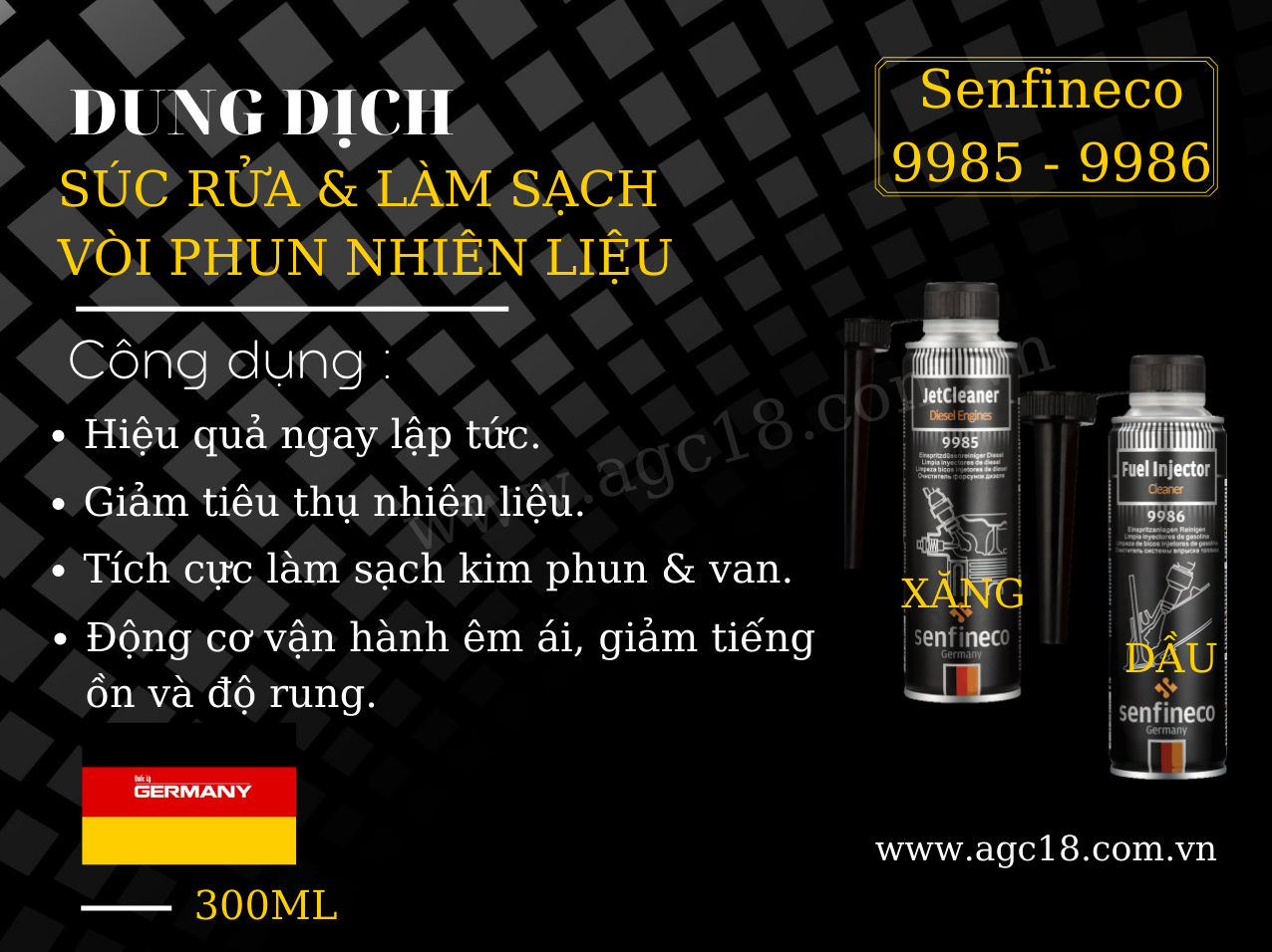 Súc Rửa Kim Phun Động Cơ Diesel JetCleaner Senfineco 9985