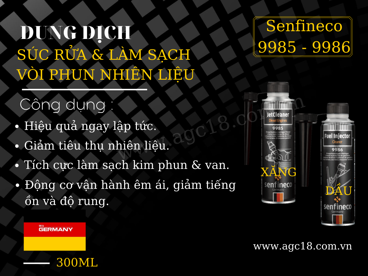 Súc Rửa Kim Phun Xăng , Làm Sạch Vòi Phun Nhiên Liệu  Senfineco 9986