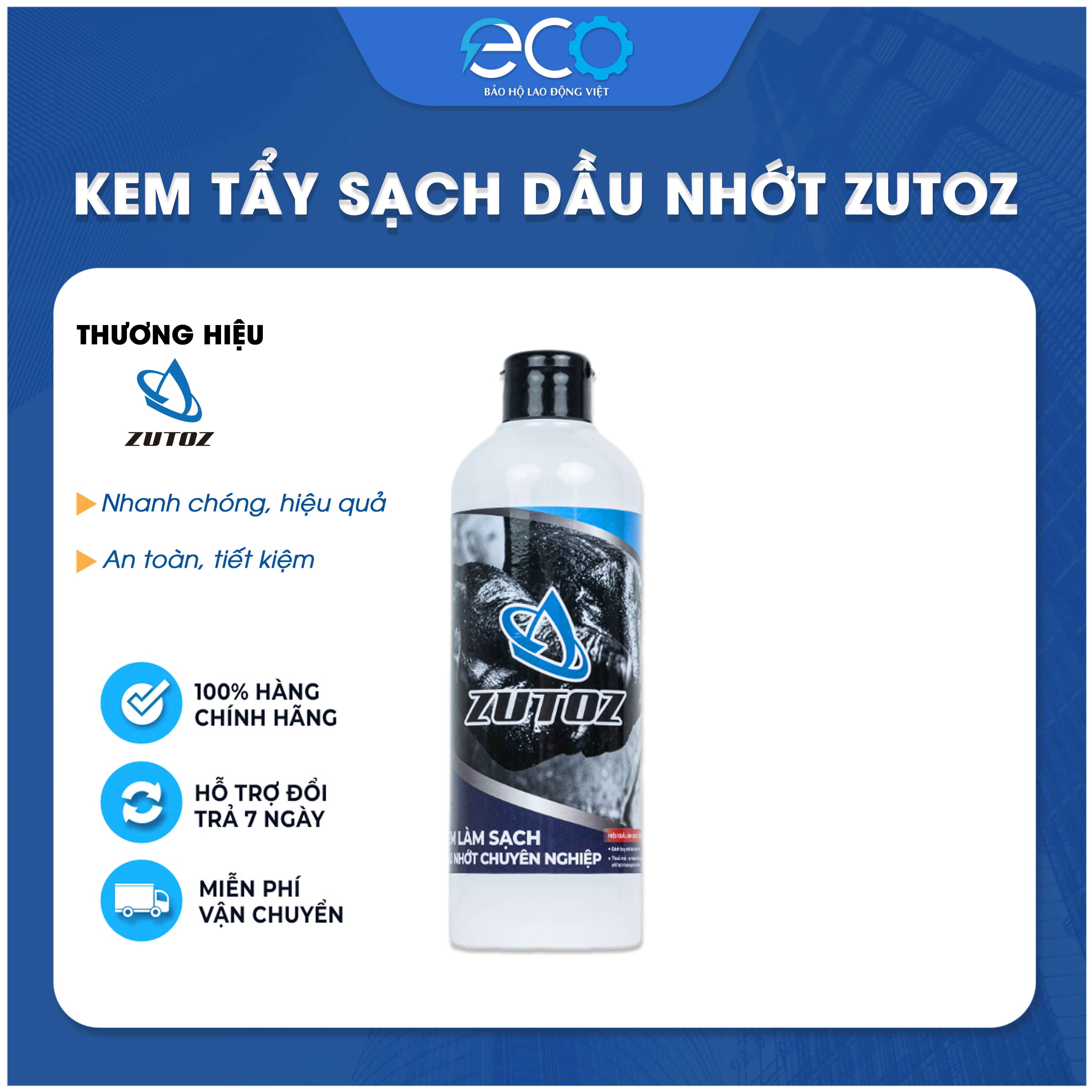 Dung dịch tẩy dầu nhớt ZUTOZ 500ml | Làm sạch dầu mỡ, sơn, nhớt, keo | Dùng cho Garage, cơ khí, tiệm sửa xe