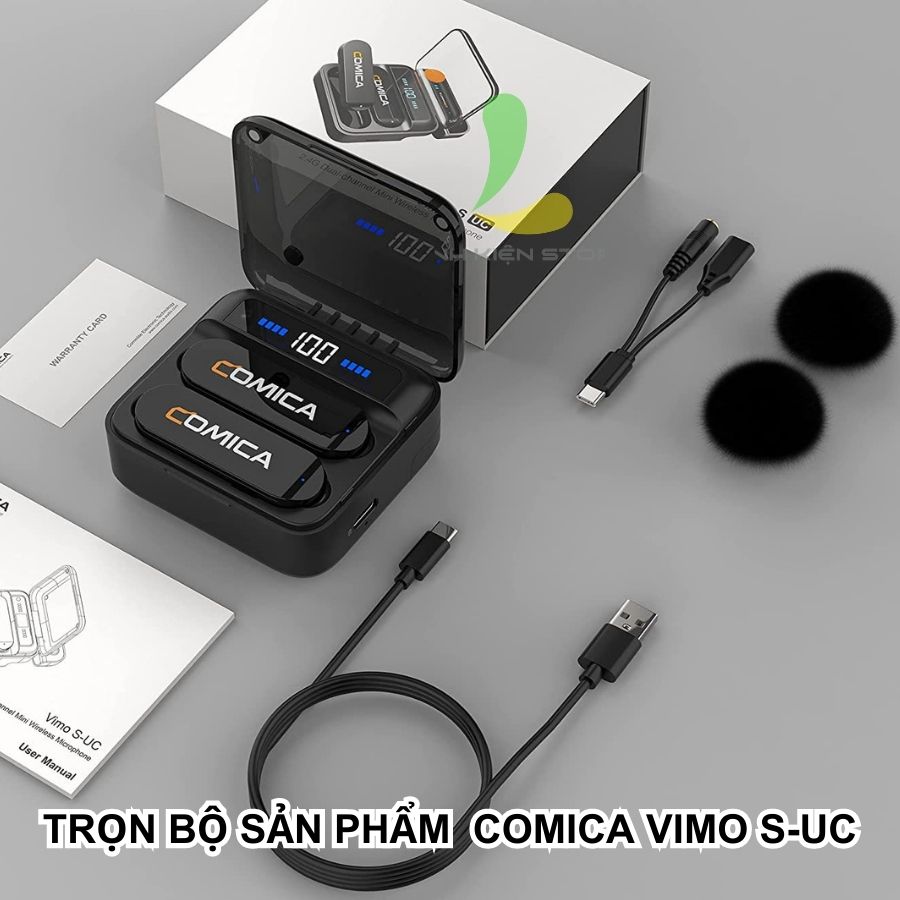 Micro thu âm không dây Comica Vimo S-UC - Micro cài áo nhỏ gọn sử dụng cổng kết nối Type C kèm dock sạc tiện lợi - Hàng chính hãng