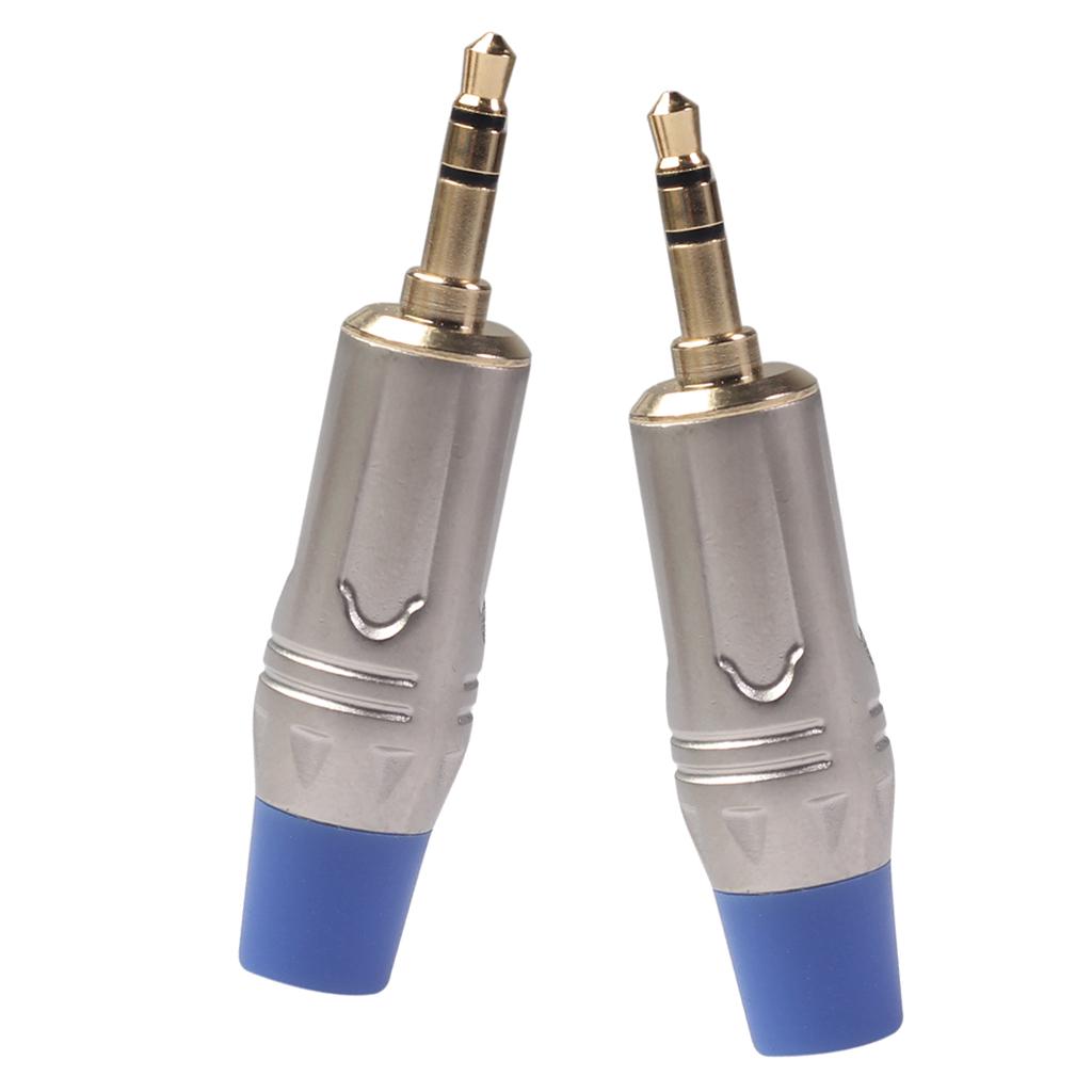 Set Of 2 3.5mm Male Plug Connector Stereo Adapter For Cable DIY Accessory