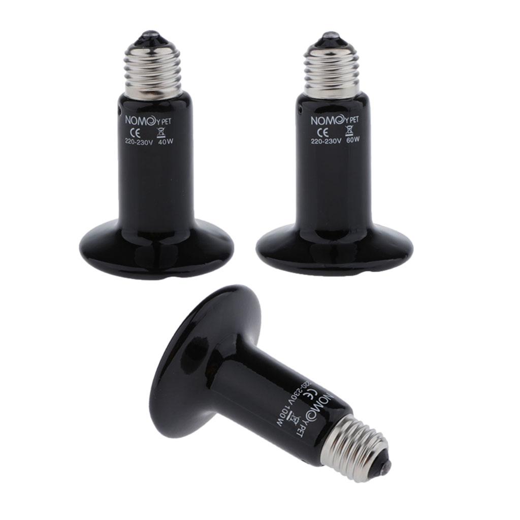 Reptile Infrared Heater Heat Lamp Terrarium Amphibian Screw in E27 Bulb 40W
