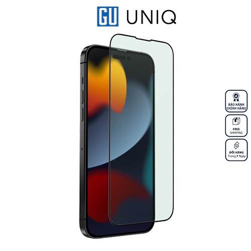 Kính Cường Lực UNIQ OPTIX Vision Care Anti-Blue Light For iPhone 14/ 14 Plus/ 14 Pro/ 14 Pro Max có khung trợ dán Hàng Chính Hãng