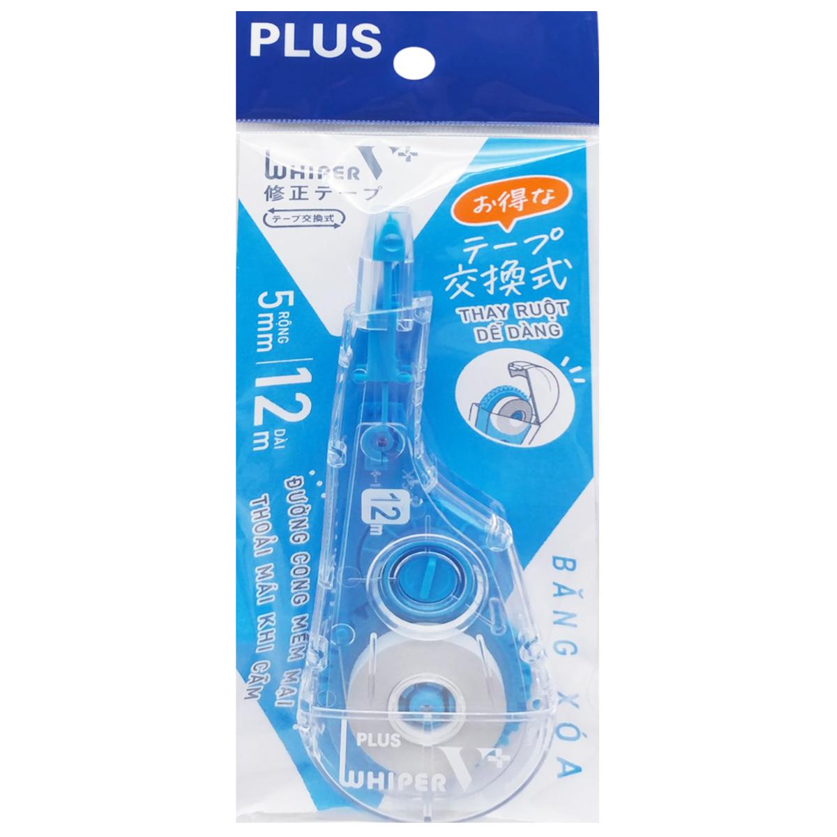 Băng Xóa Kéo Whiper - 5 mm x 12 m - Plus 100-V039 - Màu Xanh Dương
