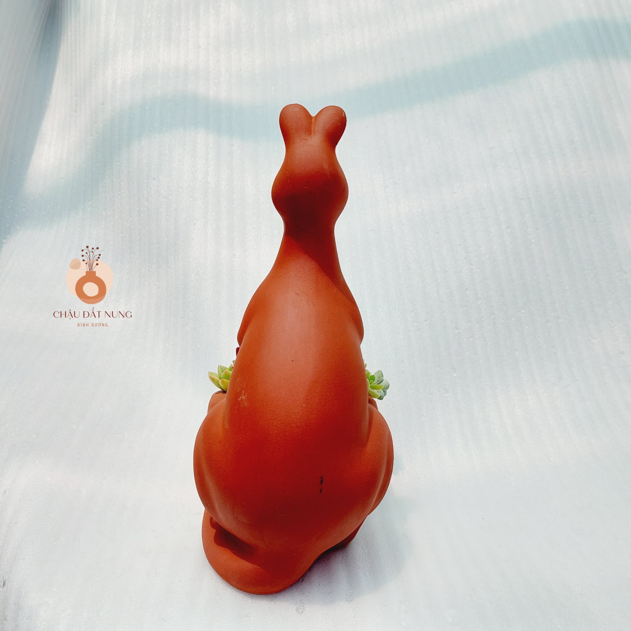 Chậu đất nung Bình Dương - Chú chuột túi dễ thương, miệng chậu 9cm, chiều cao 27cm
