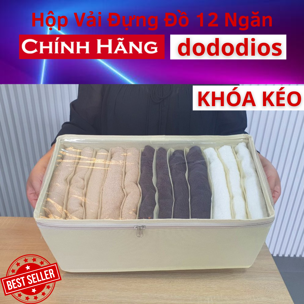 Hộp vải đựng quần áo chia 11 ngăn - - Hộp vải đựng quần áo chia 12 ngăn túi để quần áo, khăn tắm, túi đựng quần áo chia ngăn, hộp vải chia 9 ngăn có nắp - Chính hãng dododios