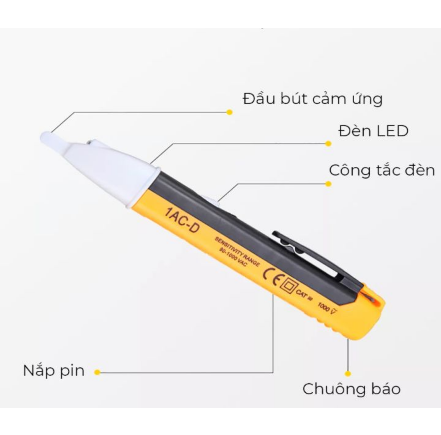 1 MÁY BÚT THỬ KIỂM TRA ĐIỆN CÓ ĐÈN LED SOI THÔNG MINH HÀNG CHUẨN CHẤT LƯỢNG