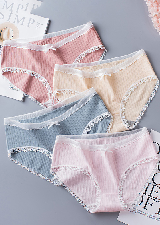 Combo 5 quần lót nữ viền ren mềm chất cotton thấm hút kháng khuẩn QL04