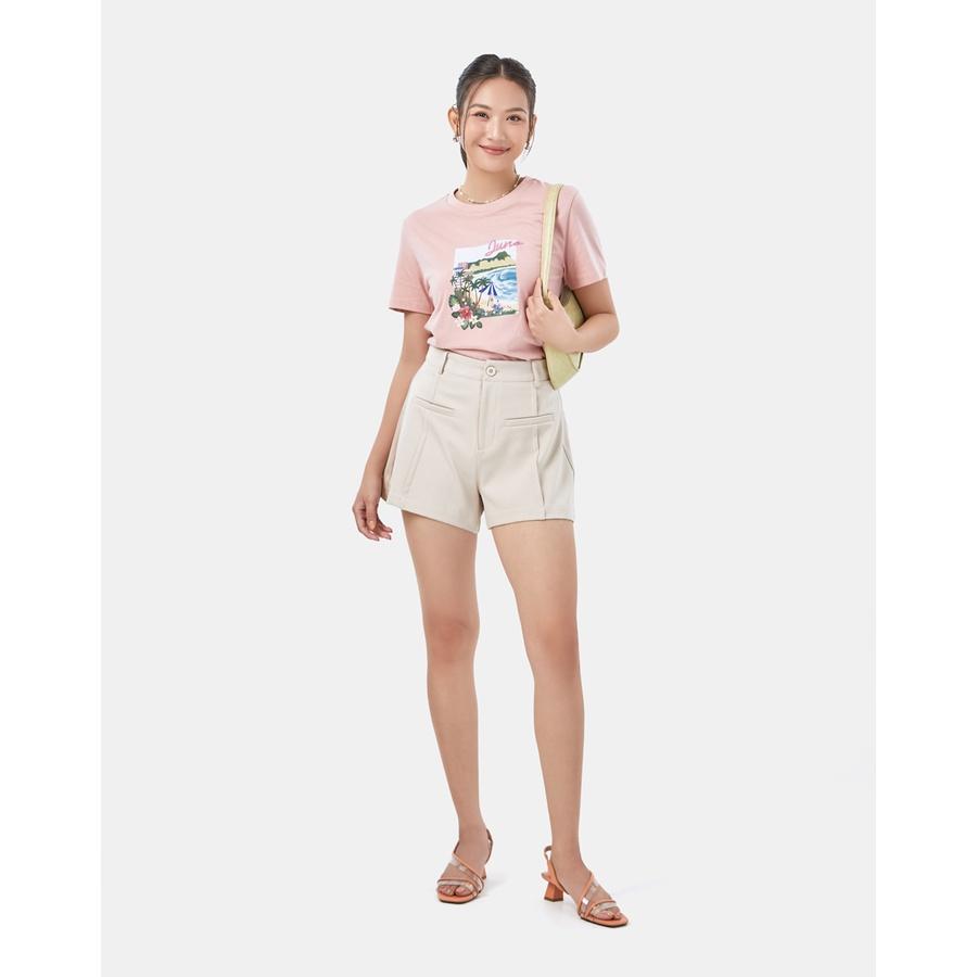 Quần Shorts Nữ Thời Trang JUNO Line Lật Dằn Li JNQSH010