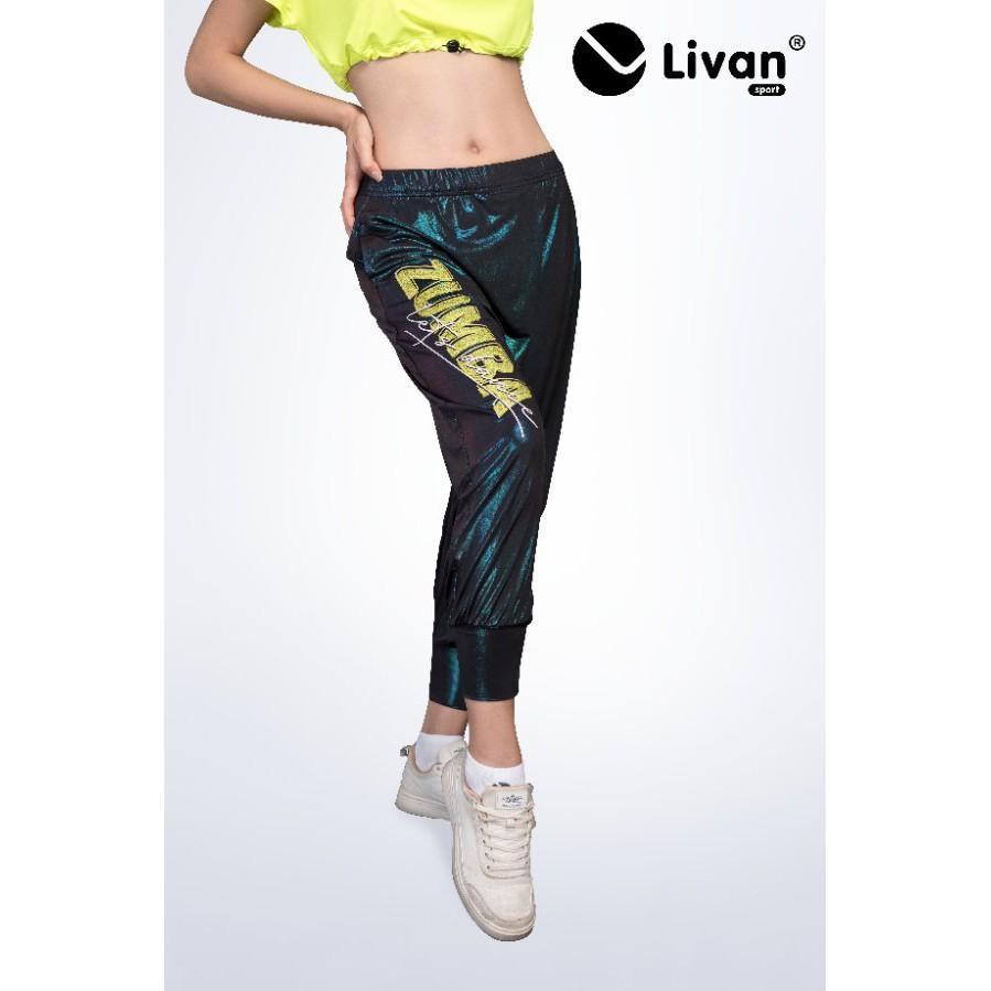 Quần Nhảy Zumba Nữ LIVAN SPORT Ánh Xanh Tím Lấp Lánh