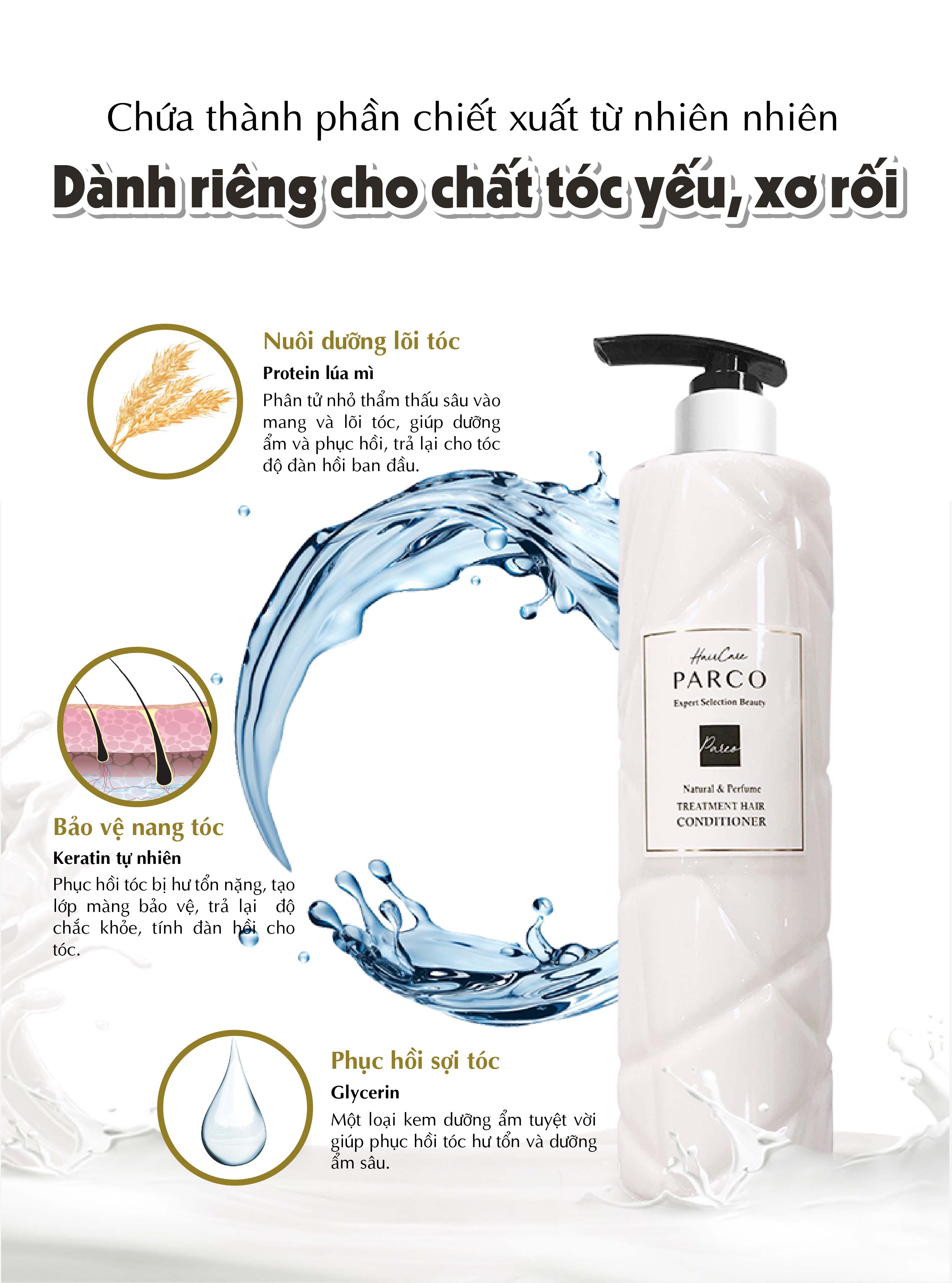 Dầu Xả Phục Hồi Và Mềm Mượt Tóc Parco Treatment Hair Conditioner (400ml)