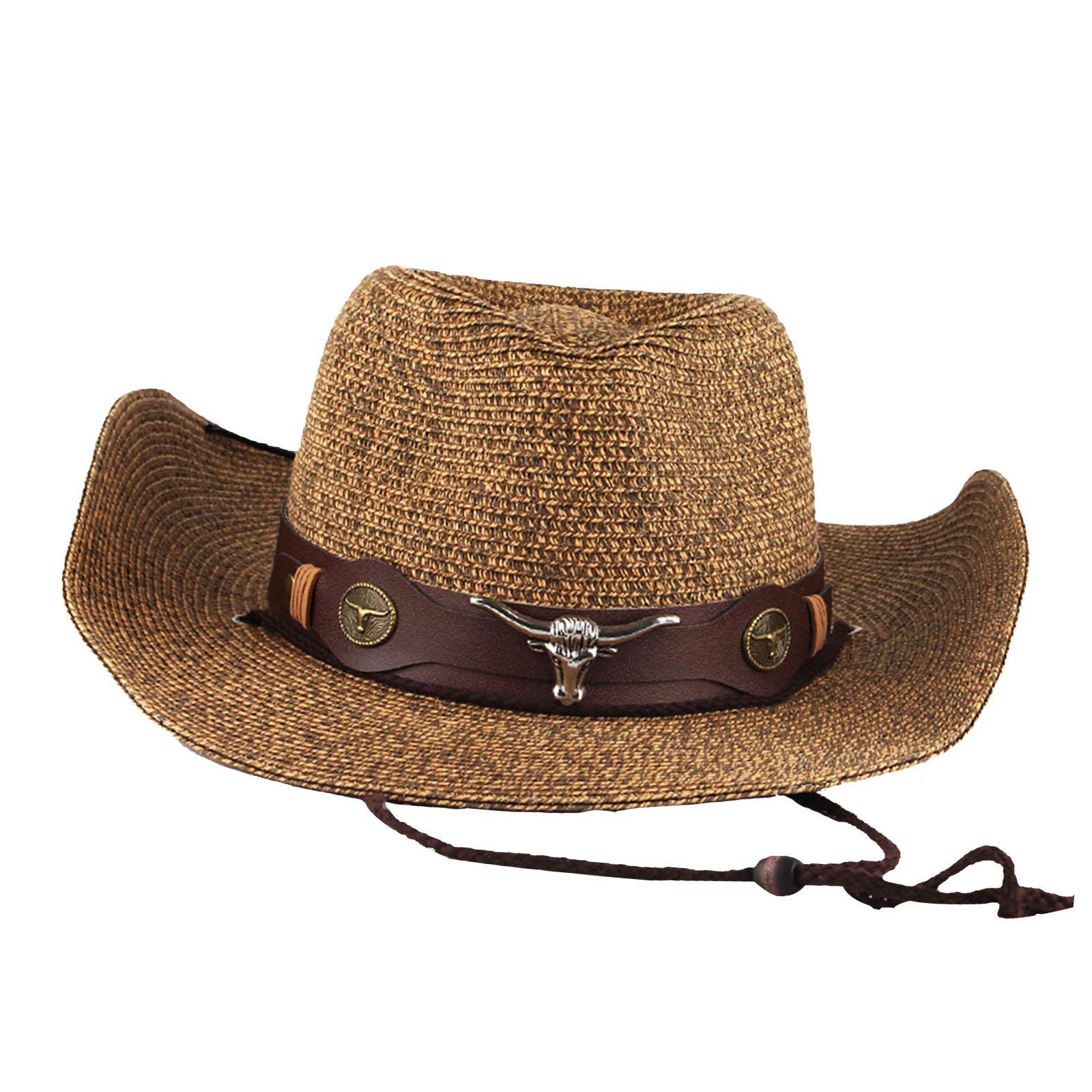 Straw Cowboy Hat Sunscreen hat Cowboy Hats for Festival
