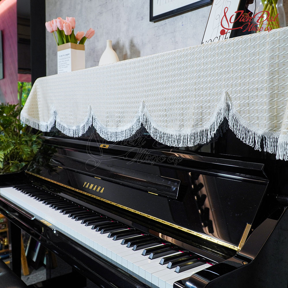 Khăn Phủ Đàn Piano Họa Tiết Đan Ô Vuông KU-035