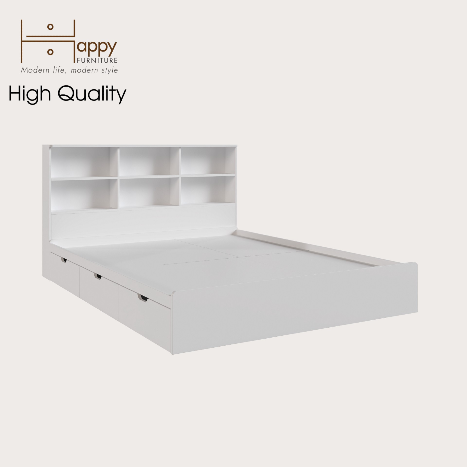 [Happy Home Furniture]  BONY, Giường ngủ 3 ngăn kéo - kệ đầu giường, GNG_021, GNG_022, GNG_023, GNG_024