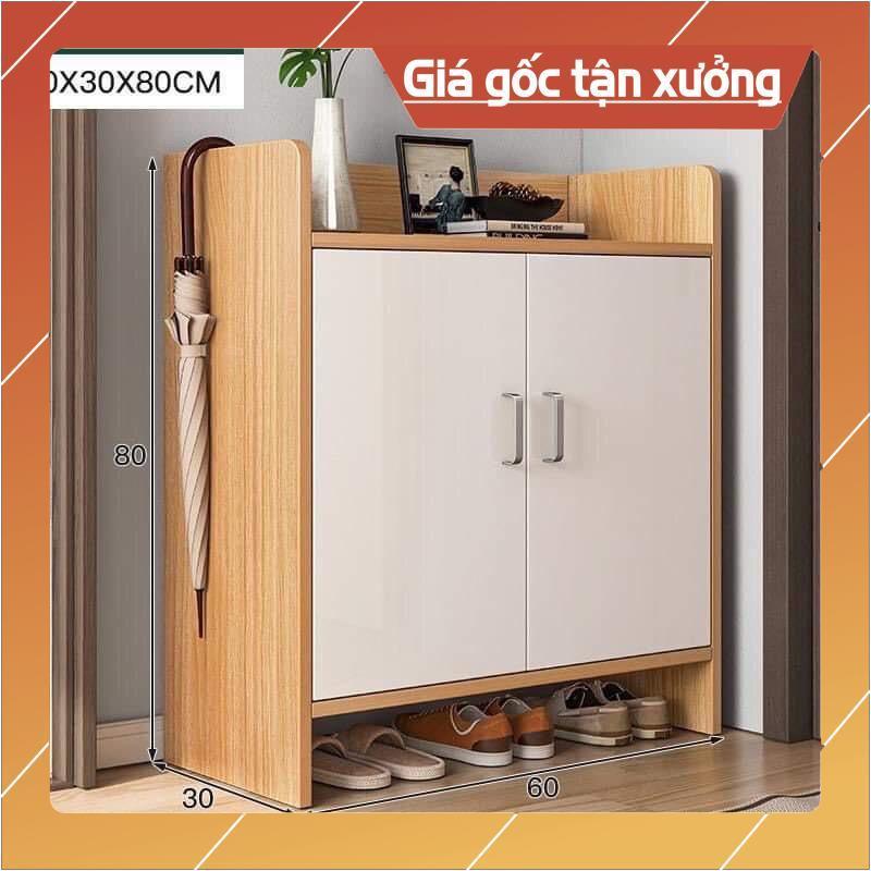 Tủ Giày Gỗ Kệ Để Dép Đa Năng, Tủ Có Cửa Đựng Đồ Tiện Ích