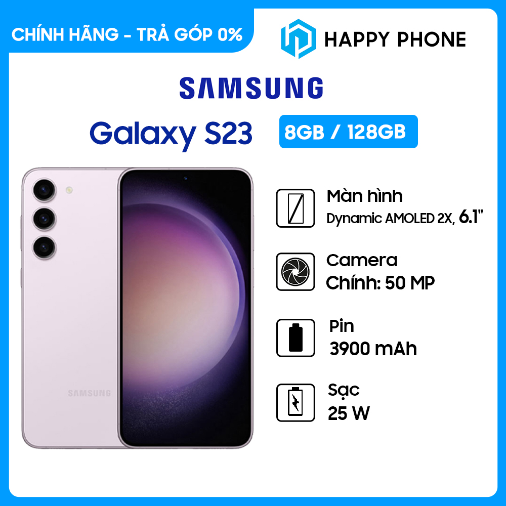 Điện thoại Samsung Galaxy S23 5G 8GB/128GB - Hàng chính hãng - ĐÃ KÍCH HOẠT BẢO HÀNH ĐIỆN TỬ