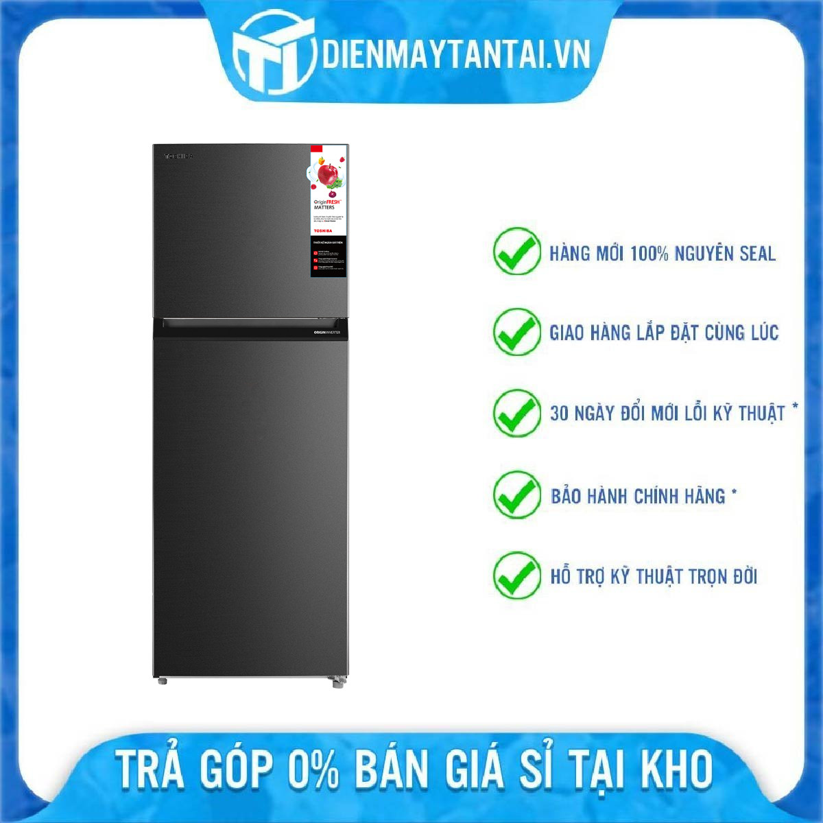 Tủ lạnh Toshiba Inverter 338 lít GR-RT440WE-PMV(06)-MG - Hàng chính hãng [Giao hàng toàn quốc]