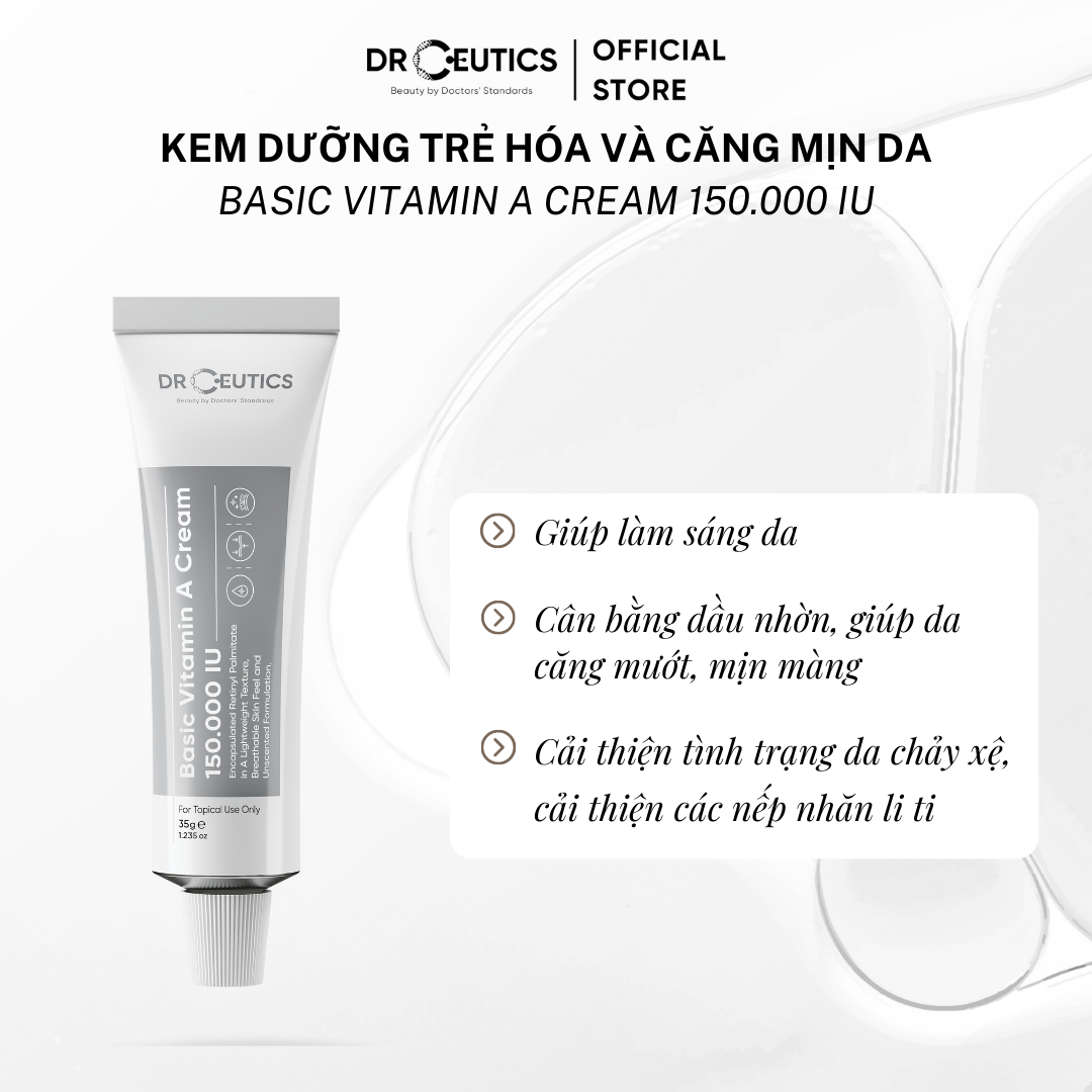 DRCEUTICS Kem Dưỡng Trẻ Hoá Căng Mịn Da Chứa Vitamin A - Cho Mọi Loại Da 35g