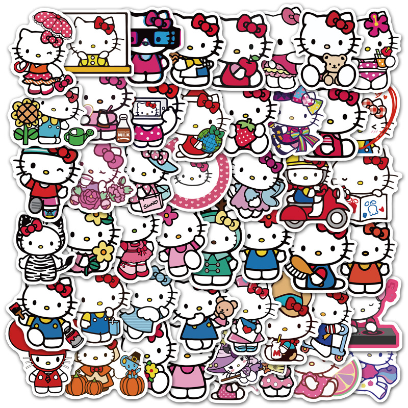 Sticker 50 miếng hình dán Hello Kitty setB