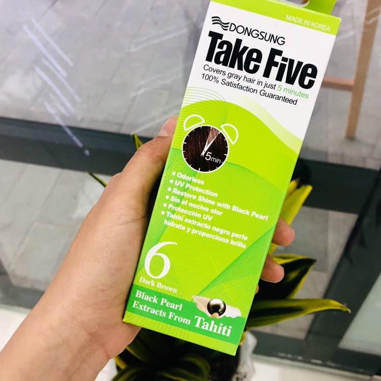 THUỐC NHUỘM TÓC 5 PHÚT HÀN QUỐC MÀU PHỦ BẠC TAKE FIVE 6 (MÀU NÂU ĐEN)