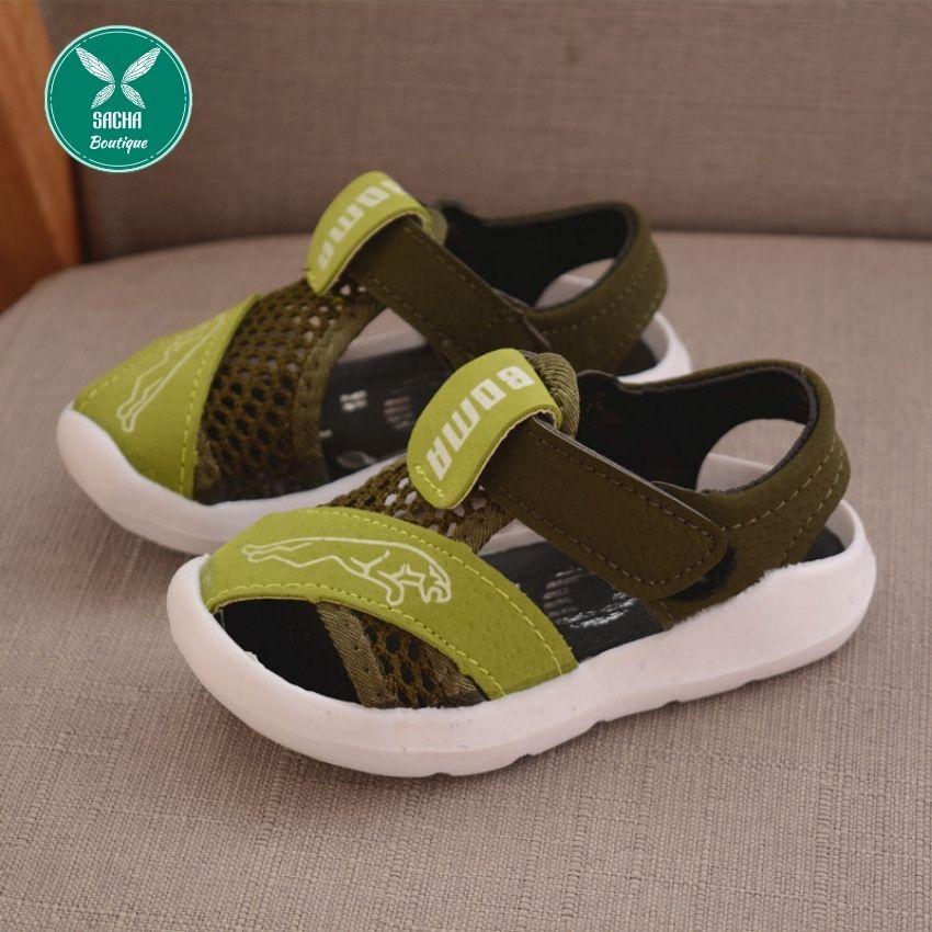 Dép quai hậu sandal bịt mũi lưới thoáng khí cho bé trai - D07