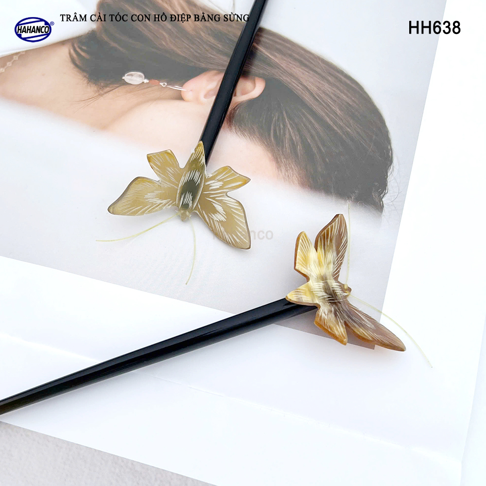 Trâm Cài Tóc Hồ Điệp Bằng Sừng HAHANCO Phụ Kiện Cài Tóc Cho Phái Nữ - HH638