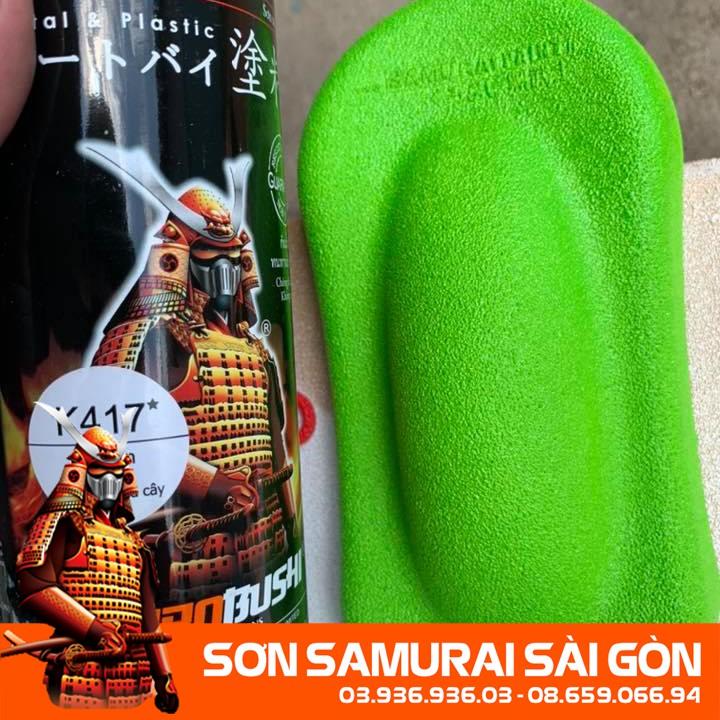 Sơn SAMURAI KUROBUSHI K417* MÀU XANH LÁ CÂY chính hãng dành cho xe máy