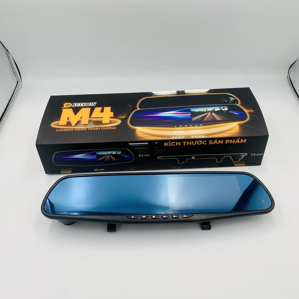 Camera Hành Trình Gương M4 Xetabon full HD 1080p - Tự Động Ghi Đè Video - Góc quay rộng - có cảm biến bảo hành 12 tháng
