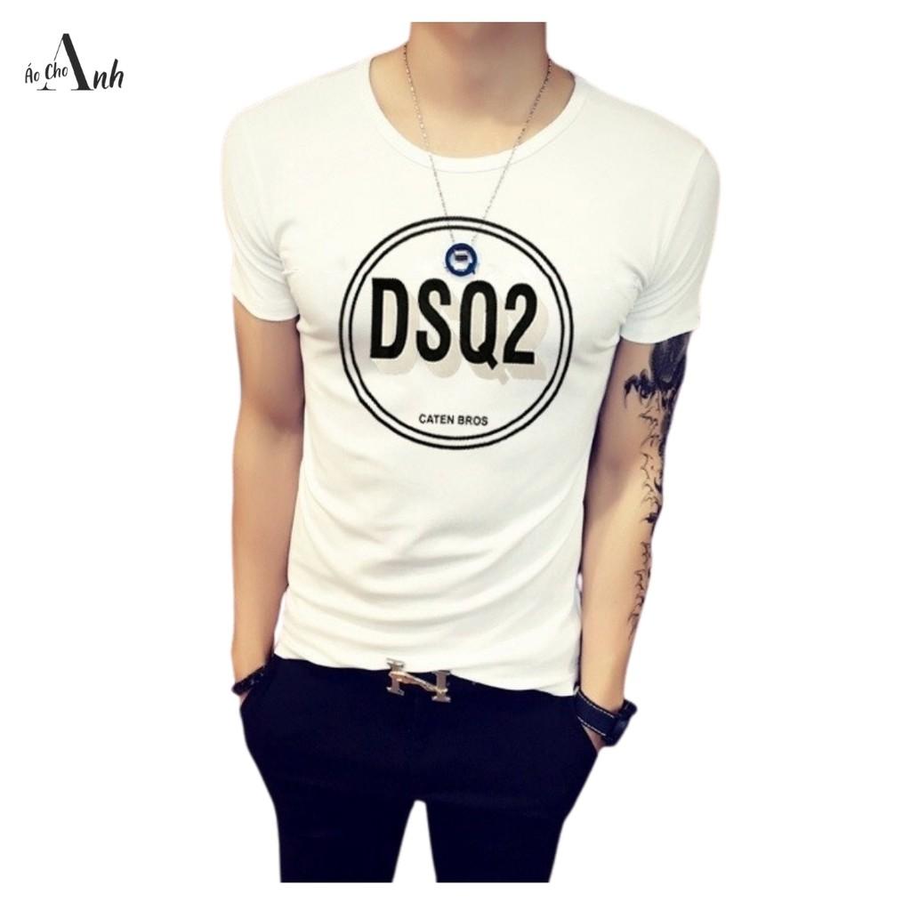 Áo thun nam ngắn tay cổ tròn logo chữ DS02 trước ngực cực kỳ nam tính thời trang áo thun teen - A022