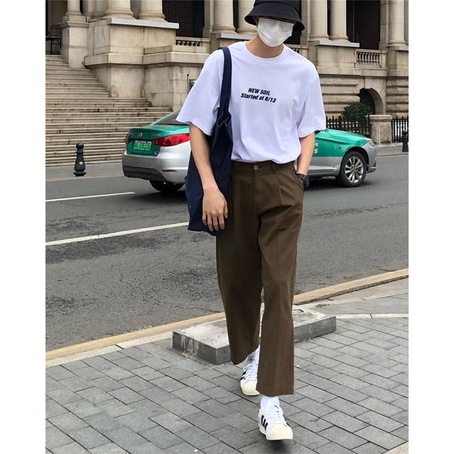 Quần Kaki Ống Rộng Unisex Quần Kaki Hàn Quốc