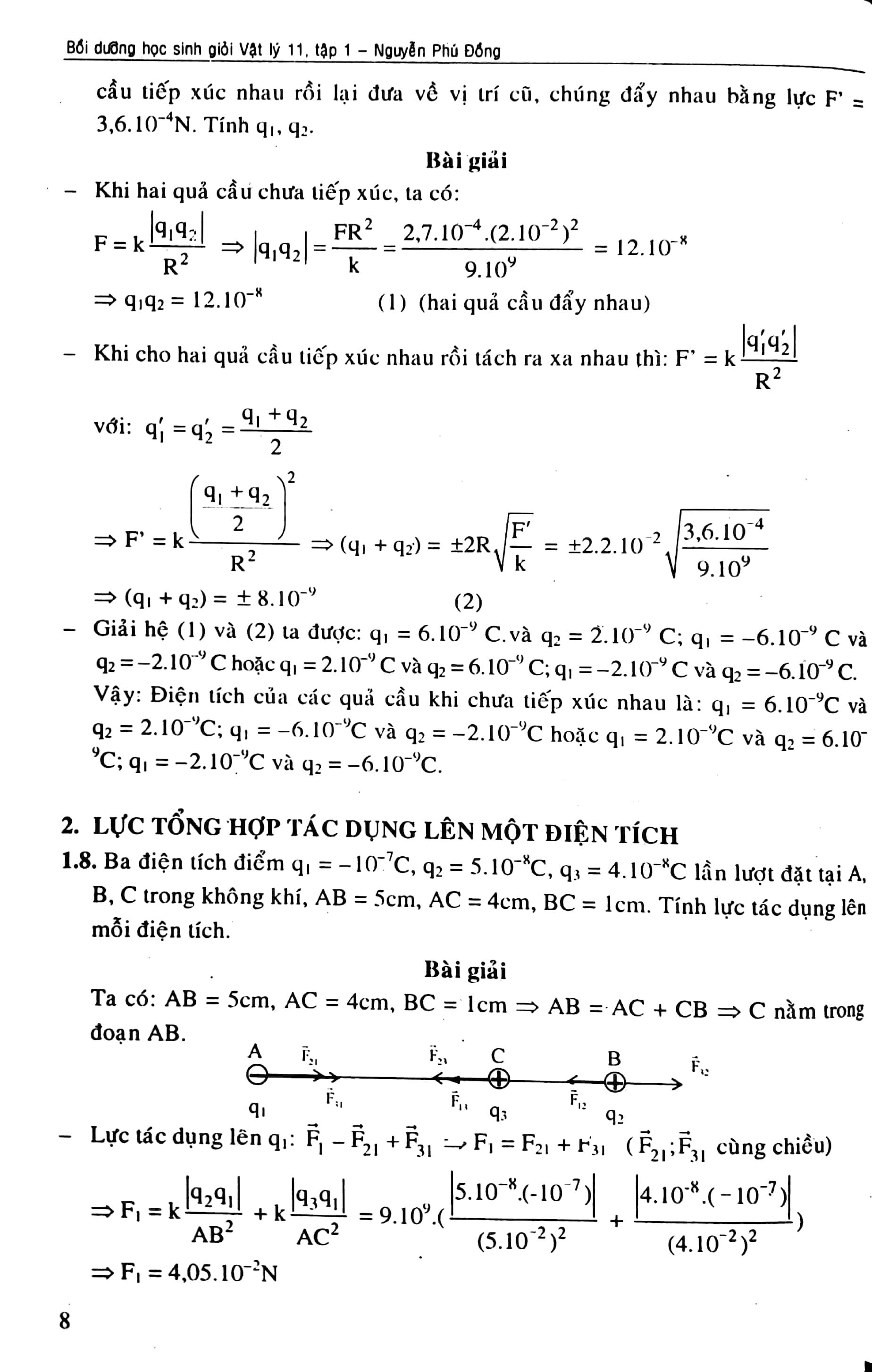 Bồi Dưỡng Học Sinh Giỏi Vật Lí 11 - Điện - Điện Từ (Tập 1)