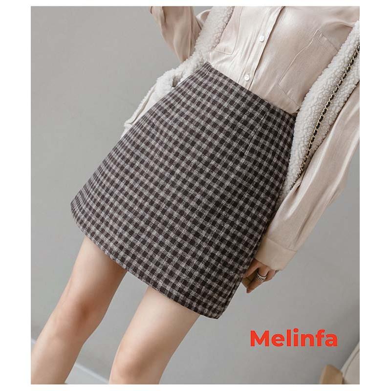 Chân Váy Chữ A, đầm chữ A kẻ Caro trẻ trung thanh lịch phong cách Hàn Quốc mã VAV0136