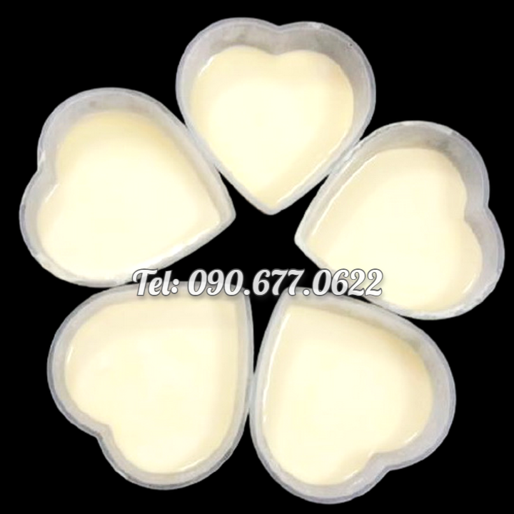 Bộ 10 khuôn bánh Flan hình tim – Loại có nắp – Mã số 1463