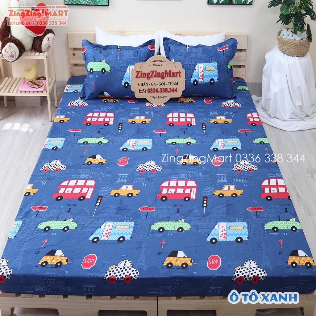 Bộ Ga Và 2 Vỏ Gối Nằm Cotton Poly Mẫu Đào Cam M4, M6/M8 [Chát chon thêm mẫu ạ !!]